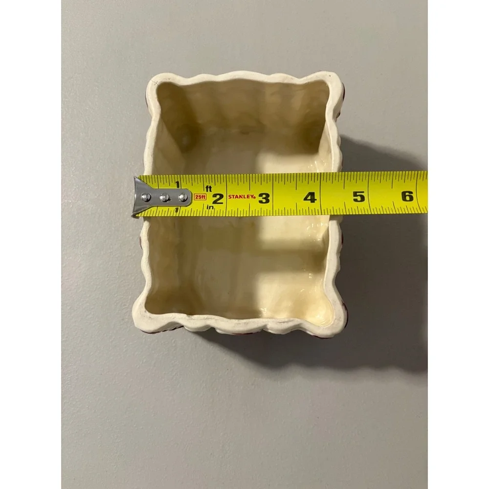 VTG Made in‎ Japan Floral Ceramic Planter Scalloped Rectangular Footed Pot